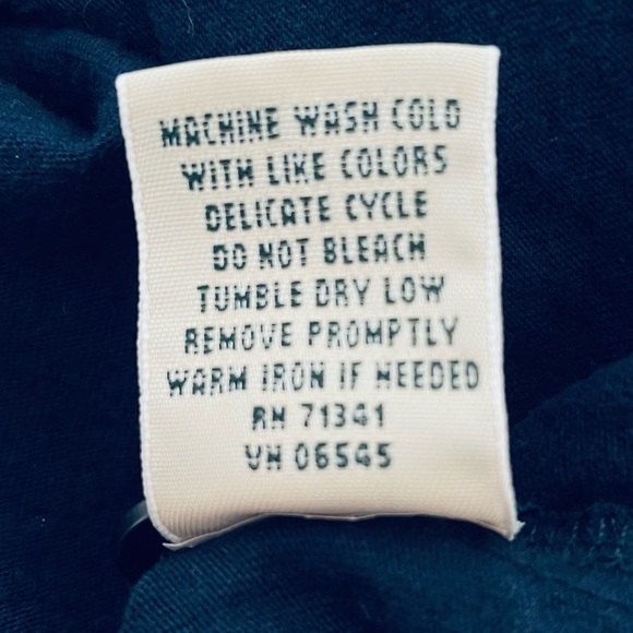 LL Bean Polka Dot Long Sleeve T Shirt Navy Blue White Size Petite Small - Picture 7 of 9